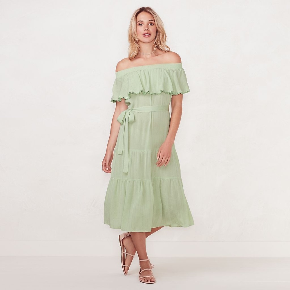 Lauren Conrad Off The Shoulder Midi Dress